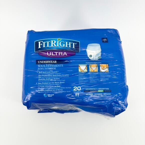 FitRight Ultra Incontinence Underwear Medium 20 Count, Heavy Absorbency, Sealed - Picture 5 of 6